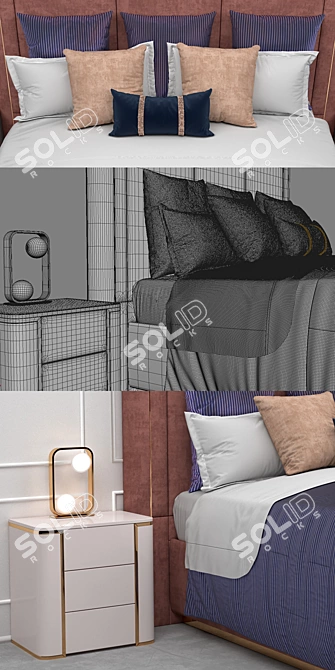 Fendi Adone Bed: Luxury Versatility for Opulent Spaces 3D model image 3