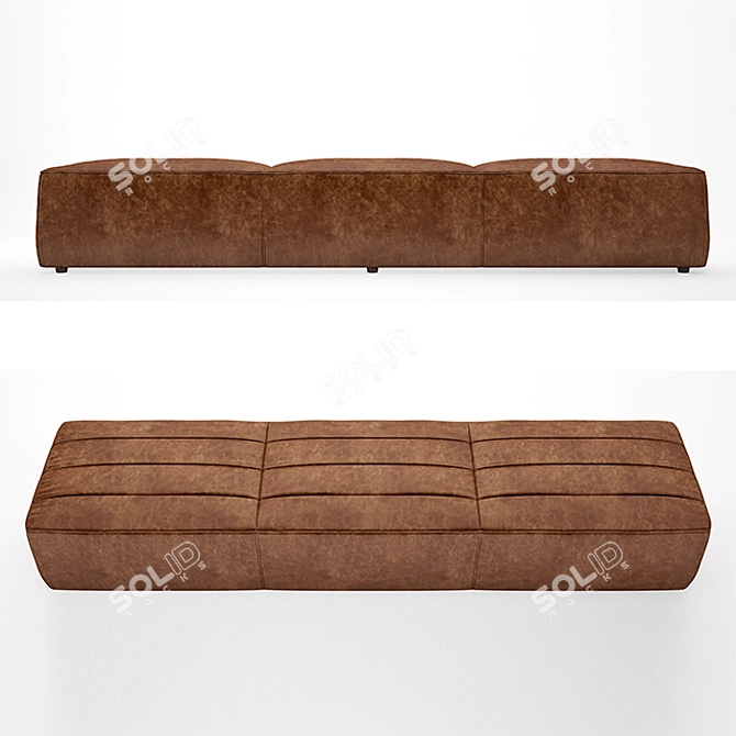 Chelsea Leather Coffee Ottoman: Stylish and Versatile 3D model image 2