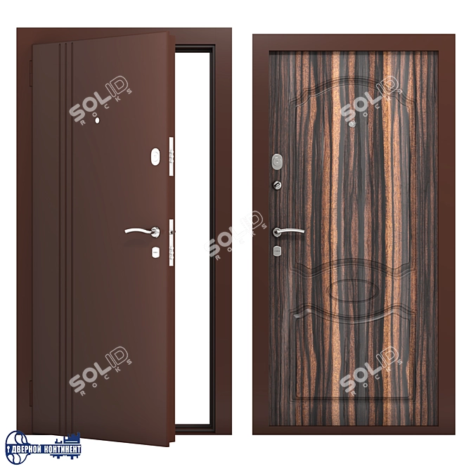 Secure Comfort: Continent-Extra Entrance Doors 3D model image 1