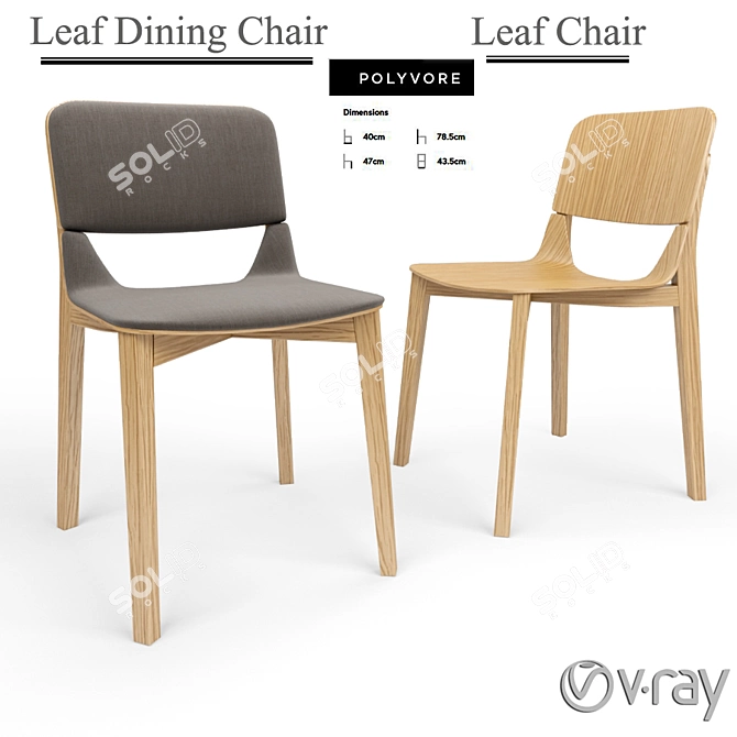 Elegant Leaf Dining Chair 3D model image 1