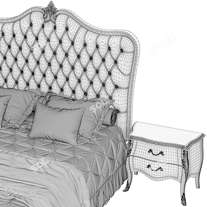 Italian Bed with Curbstones: Pregno Byblos 3D model image 3