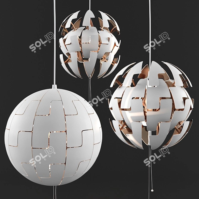 Ikea PS 2014 Pendant Lamp: Modern, Copper, 35cm 3D model image 1