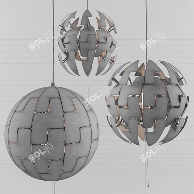 Ikea PS 2014 Pendant Lamp: Modern, Copper, 35cm 3D model image 3