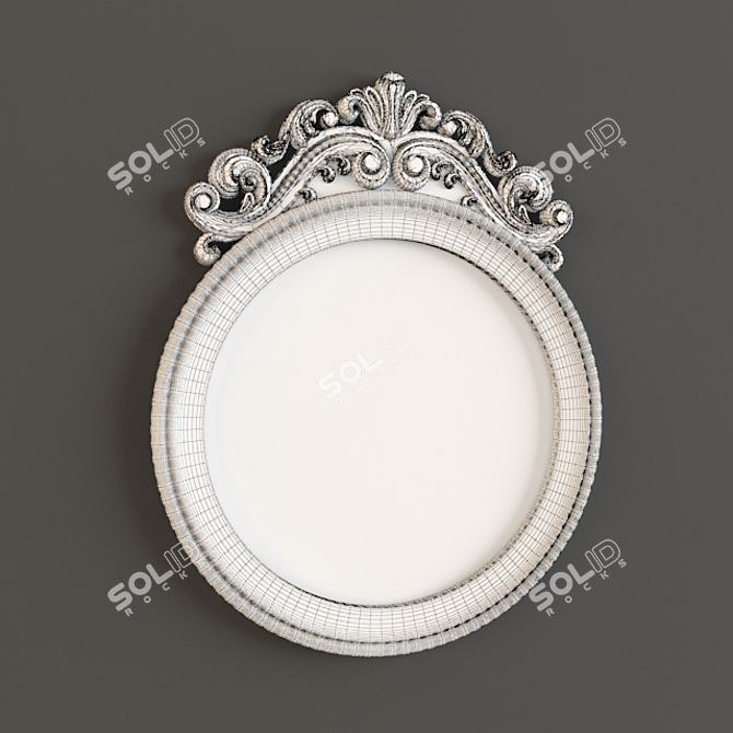 Round Carved Mirror: Customizable Frame | 450 x 570 mm 3D model image 2