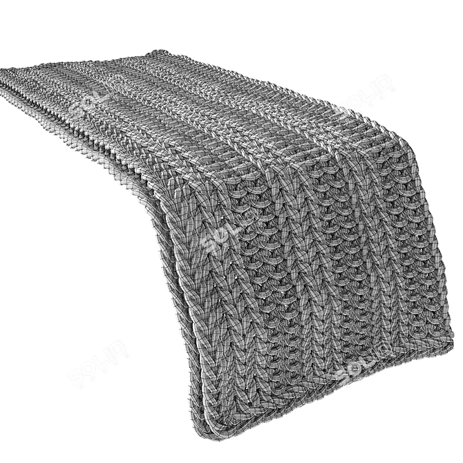 Cozy Home Chunky Knit Throw 3D model image 3