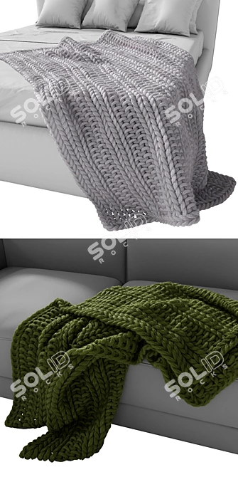 Cozy Home Republic Chunky Knit Throw 3D model image 2