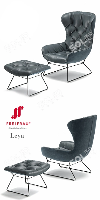 Freifrau Leya Wingback Chair 3D model image 2