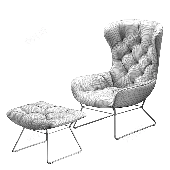 Freifrau Leya Wingback Chair 3D model image 3