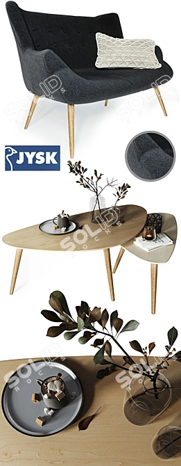 EJERSLEV 2-Seater Sofa: Stylish & Comfortable 3D model image 2