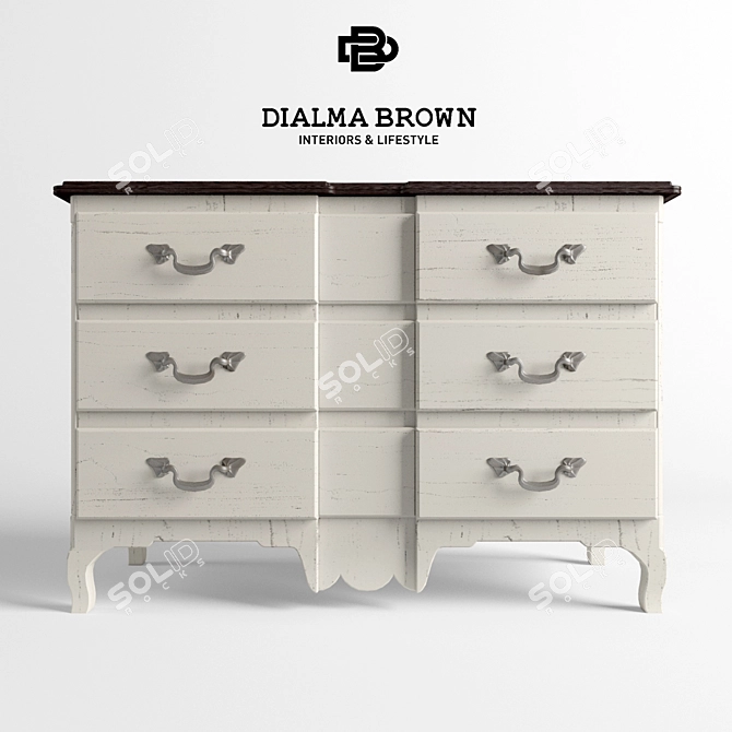 Elegant Vintage Console Table 3D model image 1