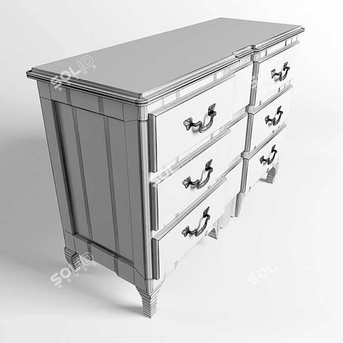 Elegant Vintage Console Table 3D model image 3