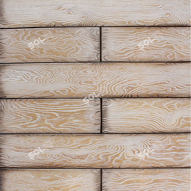 Almond Wood Interior Wall Panel 3D model image 1