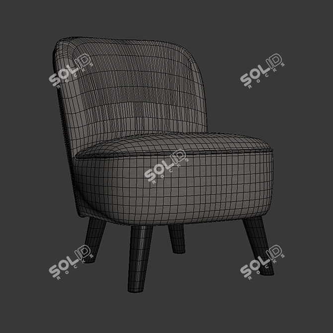 Elegant Alpana Cocktail Chair: Perfect Blend of Style & Comfort 3D model image 2