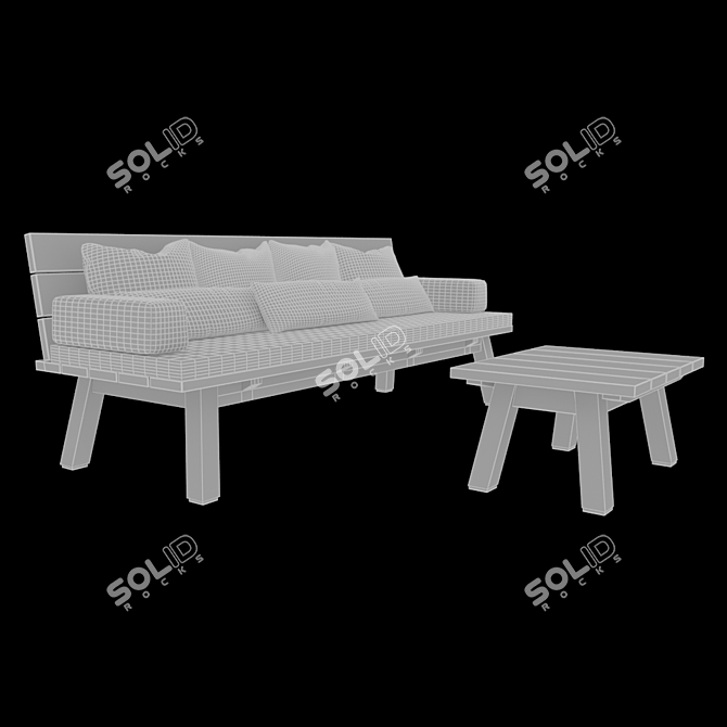 Max 2018, 2015, FBX, OBJ Outdoor Sofa with Textures 3D model image 2