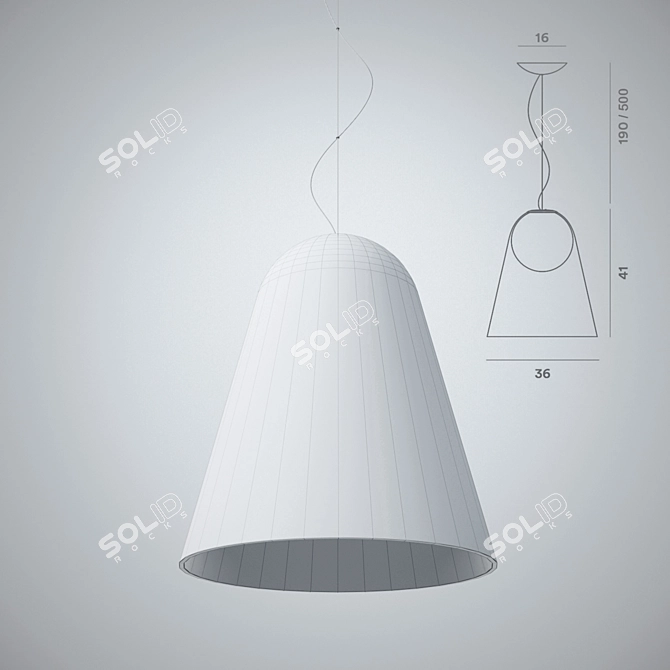 Title: Elegant Satellight Pendant Lamp 3D model image 2