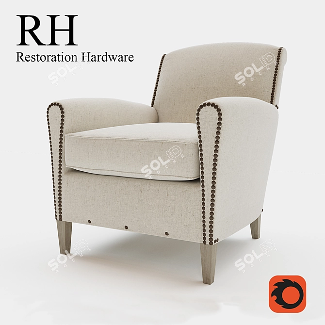 Elevate Your Space with Gerrard Club Chair 3D model image 1