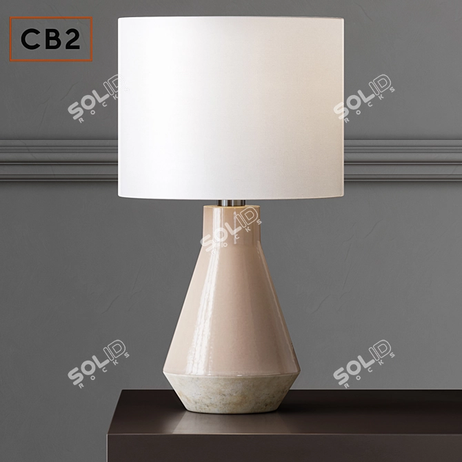 Blush Pink Ceramic Table Lamp 3D model image 1