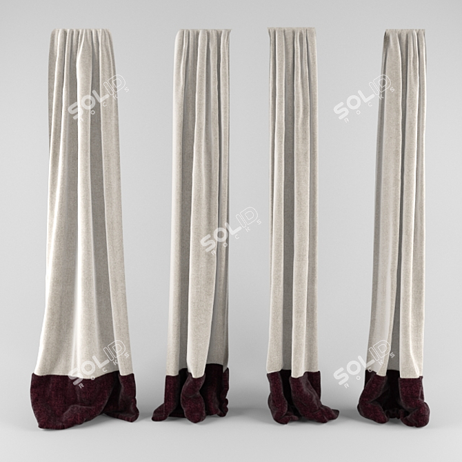 5m Blind Curtains 3D model image 1