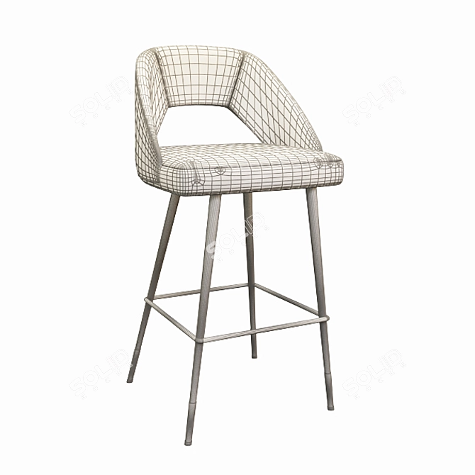 Elegant Avorio Bar Stool 3D model image 3