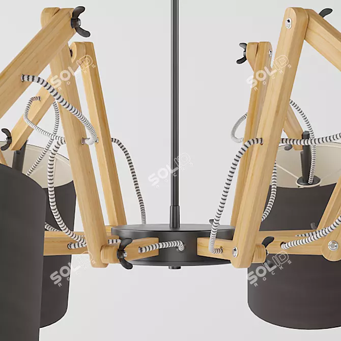 Pinocchio Modern Black Cone Pendant 3D model image 2