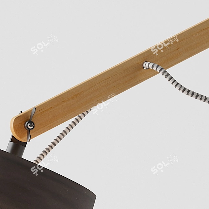 Pinocchio Modern Black Cone Pendant 3D model image 3