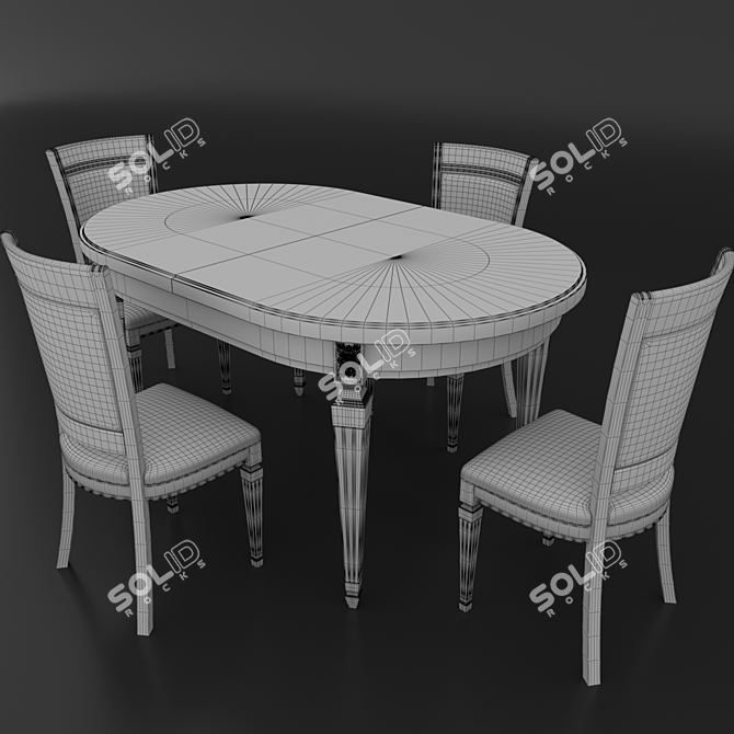 Title: Classic Italian Design Table Set - Nike Avorio 3D model image 3