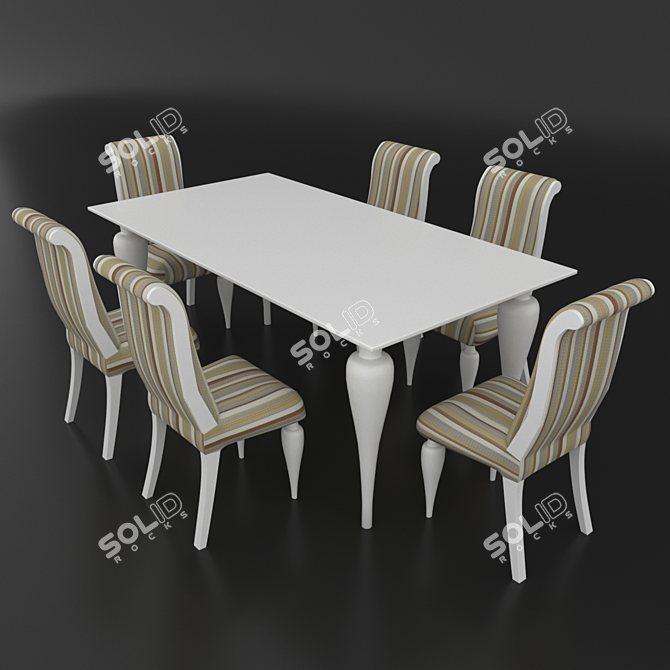 Italiano Classic Table Set: Betamobili Ottocento 3D model image 1