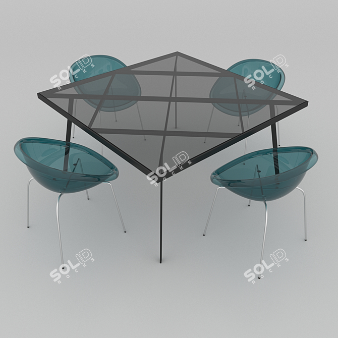 Italian Design Table Set: Calligaris Frame & Bloom 3D model image 1