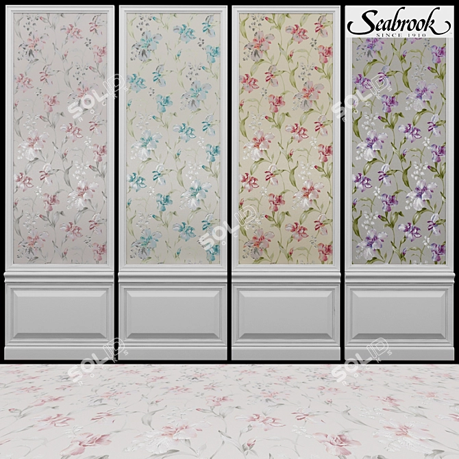 Seabrook Lanai-9: Stylish USA-Made Acrylic Coated Wallpaper 3D model image 1