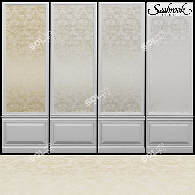 Seabrook Lanai-12: Coastal Charm Acrylic Coated Wallpaper 3D model image 1