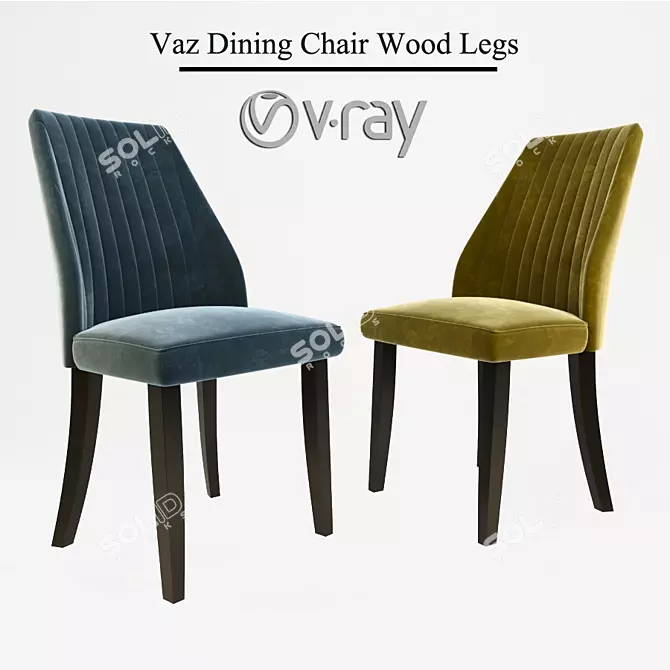 Elegant Wooden Dining Legs 3D model image 1