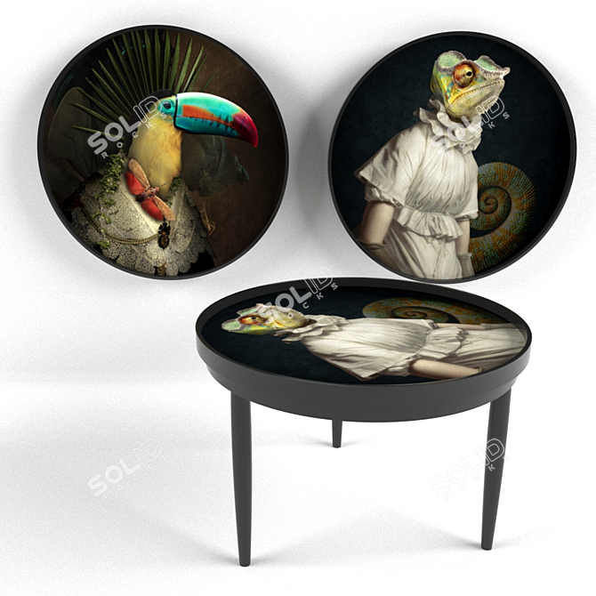 DIXIT Transformable Coffee Table: Versatile & Artistic 3D model image 1