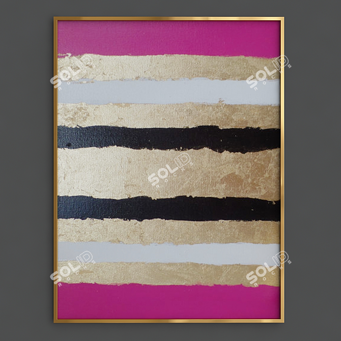 Elegant Pink Gold Black 3D model image 1