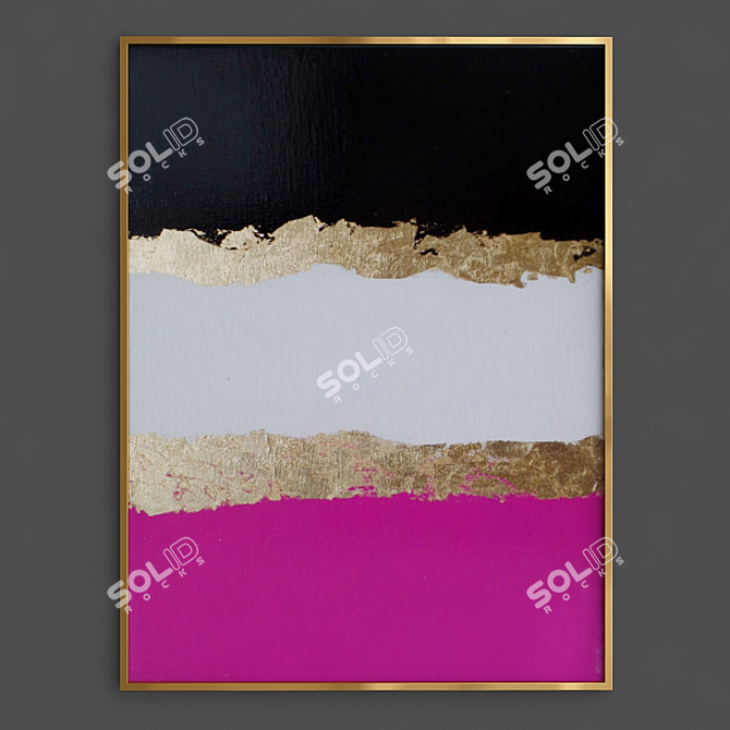 Elegant Pink Gold Black 3D model image 2