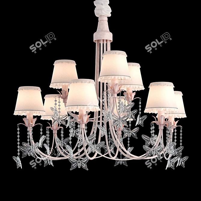 Elegant Mia Chandelier: Italian Craftsmanship 3D model image 1