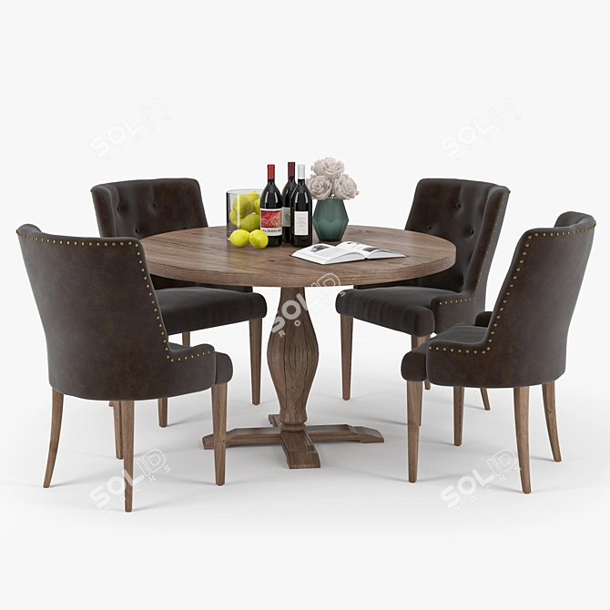  Modern Lamier Dining Table Set: 3D Model & Textures 3D model image 1