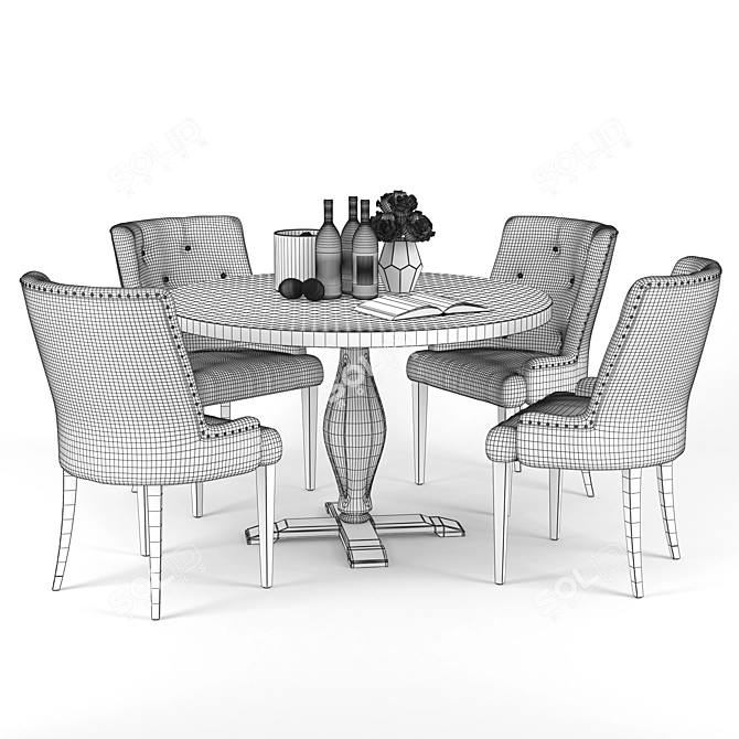  Modern Lamier Dining Table Set: 3D Model & Textures 3D model image 2