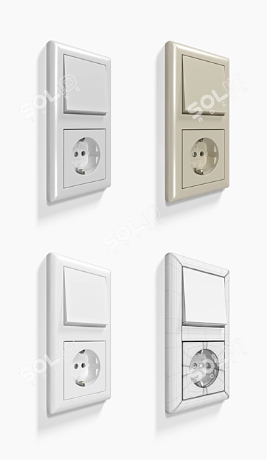 Gira Standard 55: Complete Set of Switches and Sockets 3D model image 2