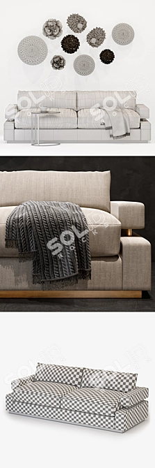  Modern Elegance: Bern Sofa, Forest Table, Flower Panno 3D model image 3