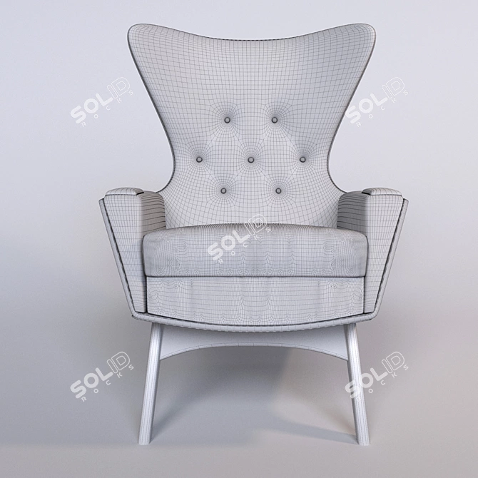 Pearsall Designer Armchair 3D model image 3