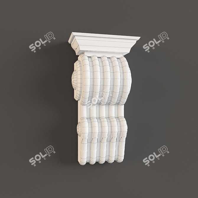 Customizable Decorative Carriage Bracket 3D model image 2