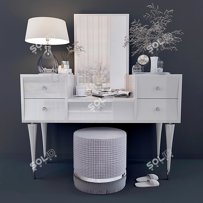 Elegante Console Makeup & Decor 3D model image 1