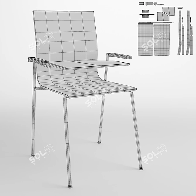 Modern Black&White Chair: Chair Orte BEJOT 3D model image 3