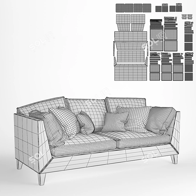 Stockholm Sofa Cushions: Modern Comfort by IKEA 3D model image 3