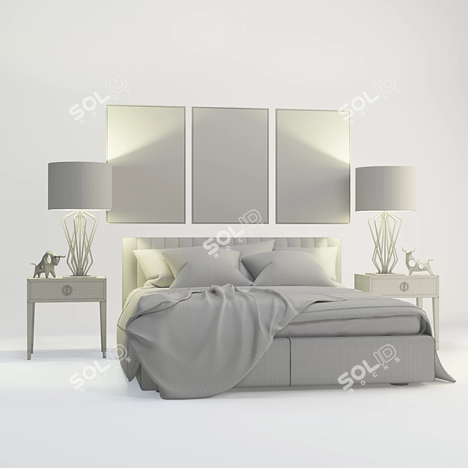Bolzan Letti Maison: Elegant Italian Bed Set 3D model image 2