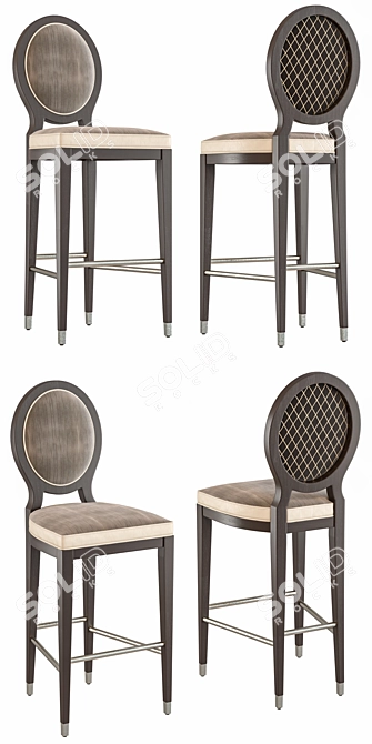 Luxury Grand Hotel Bar Stool 3D model image 2