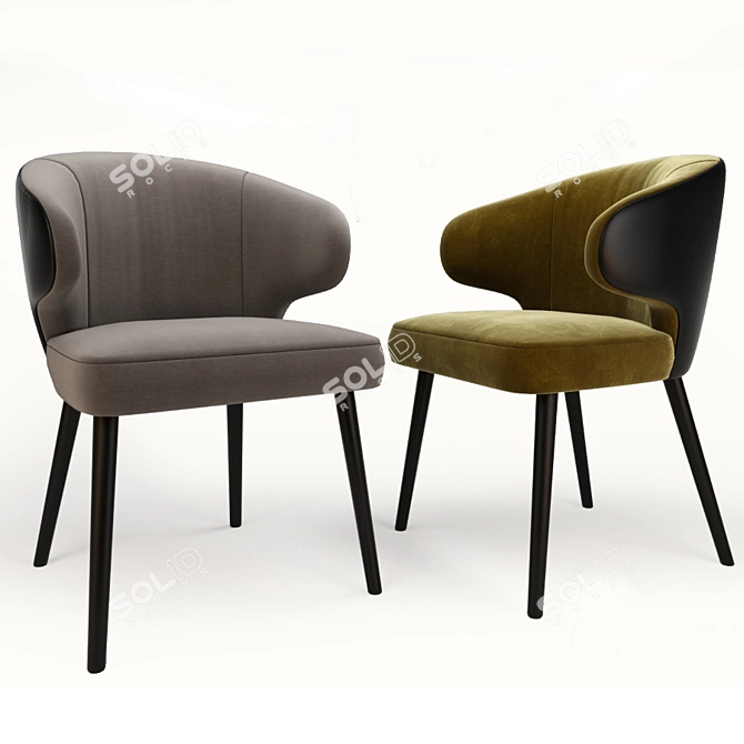 Elegant Aston Little Armchair 3D model image 1