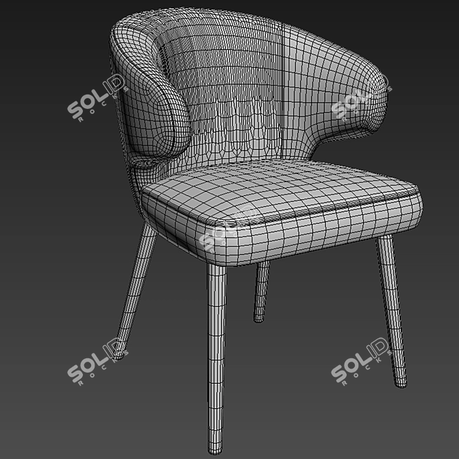 Elegant Aston Little Armchair 3D model image 2