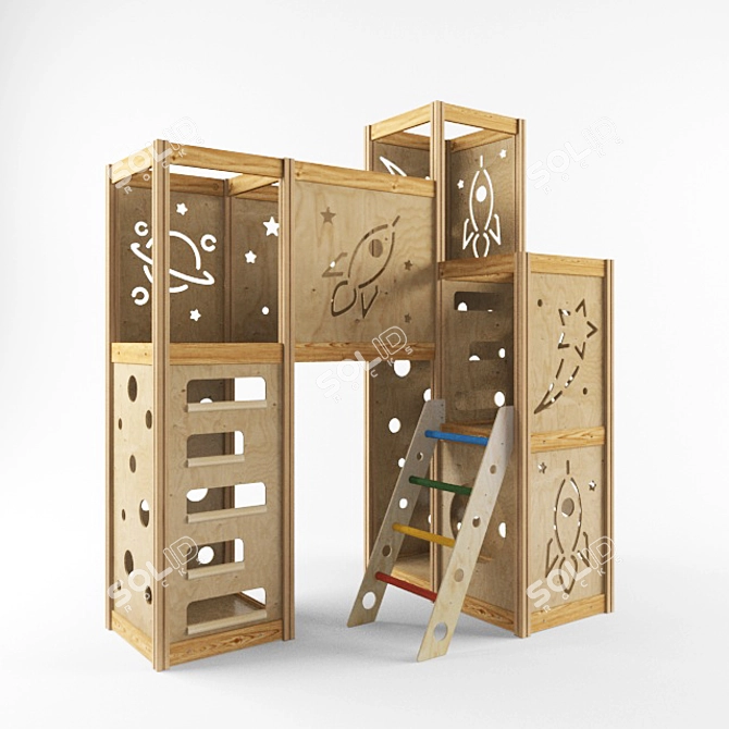 CedarWorks Eco Indoor Playset: Multi-functional & Unique 3D model image 1