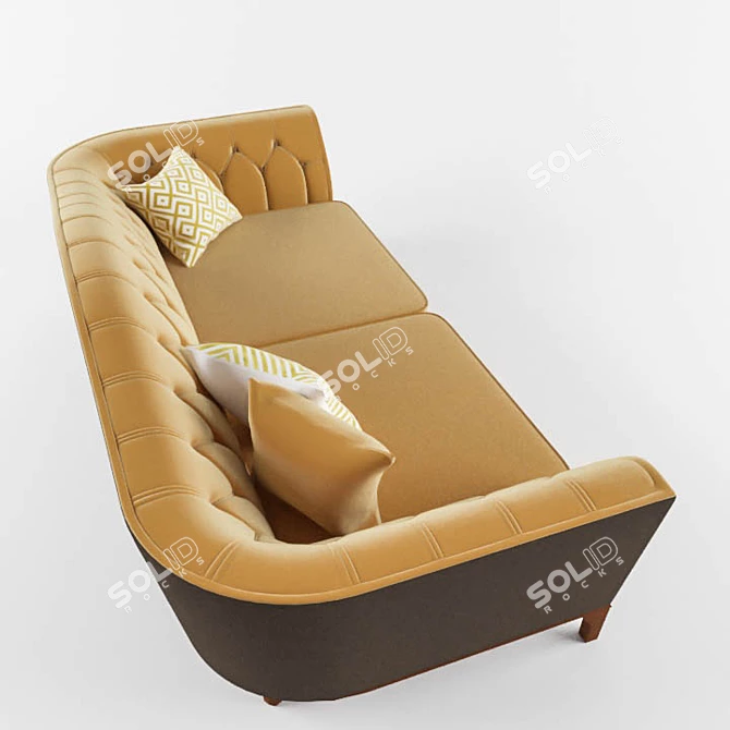 Luxe Velvet Lima Sofa 3D model image 3